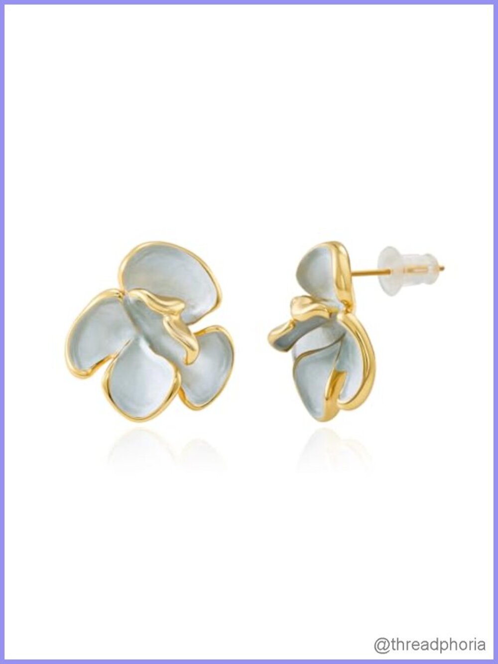 Flower Stud Earrings 14k Gold Plated Brass